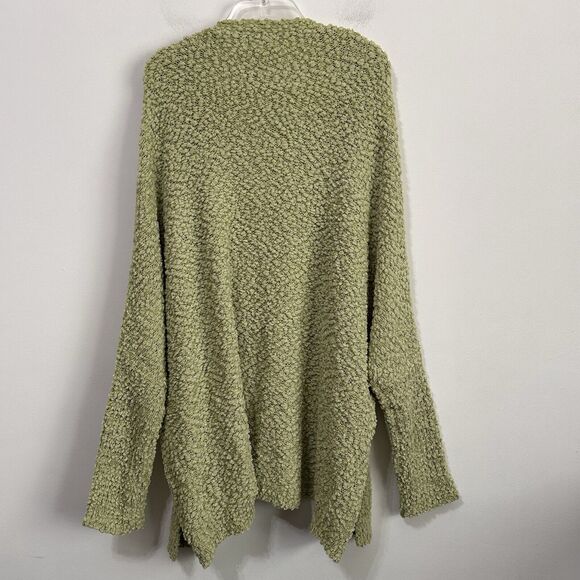 Umgee Open Front Cardigan Sweater Plus 2XL Green Popcorn Knit Pockets Cozy NEW - Picture 10 of 10